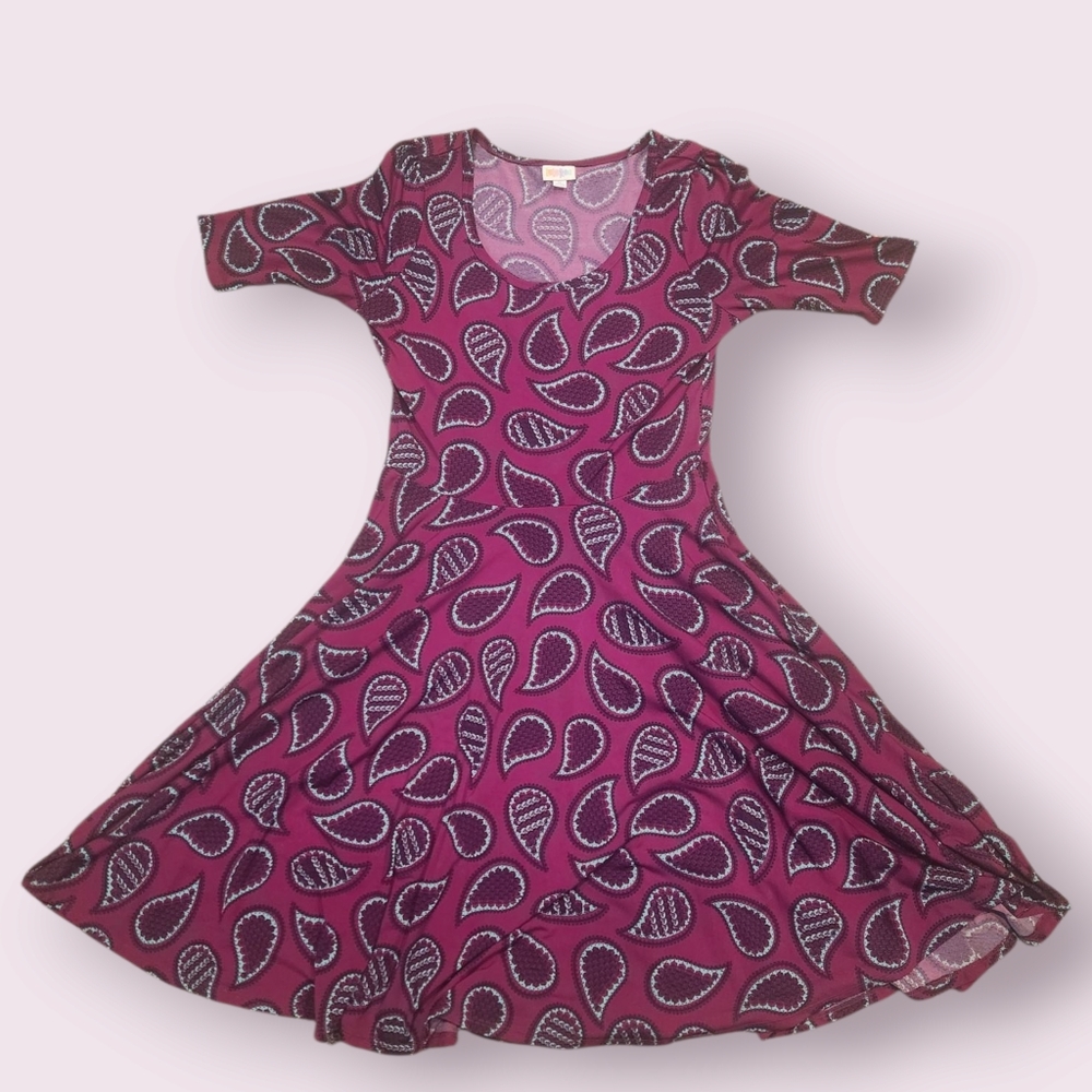 Lularoe Nicole XL Purple Paisley Dress